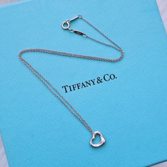 Tiffany & Co. Jewelry - Tiffany & Co. Elsa Peretti Mini Open Heart Sterling Silver Necklace